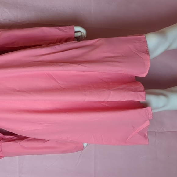 Nasty Gal Long Puff Sleeve V Neck Mini Dress in Barbie Core Hot Pink size 12 - Picture 3 of 7